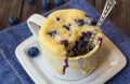 Homemade blueberry muffin mug cake Royalty Free Stock Photo