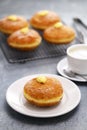 Homemade Bomboloni filled with custard Royalty Free Stock Photo