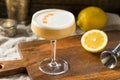 Homemade Boozy PIsco Sour Cocktail