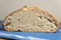 Homemade round loaf of freshly baked artisan sourdough bread Royalty Free Stock Photo