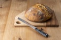 Homemade round loaf of freshly baked artisan sourdough bread Royalty Free Stock Photo