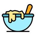 Homemade bowl food icon color outline vector