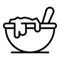 Homemade bowl food icon, outline style