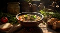 Homemade Bowl soup, generated by artificial intelligence