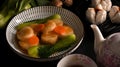 Homemade braise bean curd with special sauce and vegetables