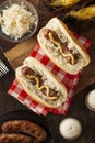 Homemade Bratwurst with Sauerkraut