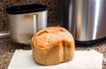 Homemade bread baked in a breadmaker