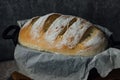 Homemade Bread in the Baking Dish. Selective focus