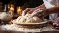 Homemade bread baking in rustic kitchen, family preparing meal together generated by AI Royalty Free Stock Photo