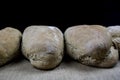 Homemade bread on black background