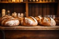 Homemade Bread Display. Generated AI.