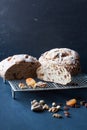 Homemade bread with dried fruis and nuts Royalty Free Stock Photo