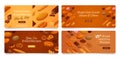 Homemade bread recipes beginners guide landing page template set vector illustration Royalty Free Stock Photo