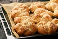 Homemade bread rolls with sesame seeds. Royalty Free Stock Photo