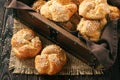 Homemade bread rolls with sesame seeds. Royalty Free Stock Photo