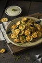 Homemade Breaded Baked Zucchini Chips Royalty Free Stock Photo