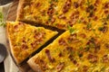Homemade Breakfast Pizza with Bacon Royalty Free Stock Photo