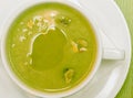 Homemade broccoli soup with pumpkin seeds