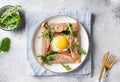 homemade buckwheat crepe galette with egg