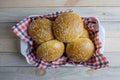 Homemade burger bun on plate