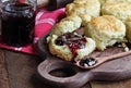 Homemade Buttermilk Southern Biscuits with Berry Fruit Preserves