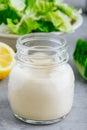 Homemade Caesar Salad Dressing in glass jar