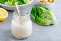 Homemade Caesar Salad Dressing in glass jar