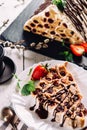 Homemade cake with cherry and chocolate Royalty Free Stock Photo