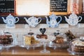 Homemade cakes on sale in Blue Vintage Tea Rooms, Lavenham, UK Royalty Free Stock Photo