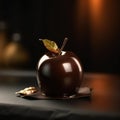 Homemade candy apple. Apple of love, candy made with chocolate