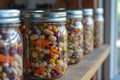 Homemade canned beans in a jar