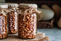 Homemade canned beans in a jar