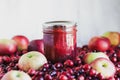 Homemade Canned Cranberry Apple Sauce with Raw Cranberries