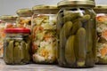 Homemade canned vegetables in jars Royalty Free Stock Photo