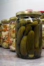 Homemade canned vegetables in jars Royalty Free Stock Photo