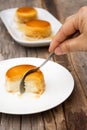 Homemade caramel custard cake. Royalty Free Stock Photo