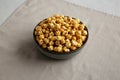 Homemade Caramel Pop Corn in a Bowl, low angle view Royalty Free Stock Photo