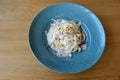 Homemade Carbonara pasta Pasta carbonara with parmesan cheese in clay plate isolated on black background Royalty Free Stock Photo