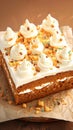 Homemade carrot cake with luscious cream cheese frosting.