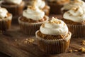 Homemade Carrot Cupcakes with Cream Cheese Frosting