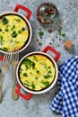 Homemade casserole with broccoli and cheese