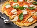 Homemade cauliflower pizza crust with mozarella