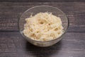 Homemade Celeriac Salad In Glass Bowl. Preserved Vegetable On Table. Superfood, Healthy Royalty Free Stock Photo