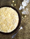 Homemade cheese cake with almont nuts Royalty Free Stock Photo