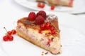 Homemade cheese pie with berries