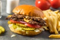 Homemade Cheese Smash Burger Royalty Free Stock Photo