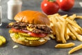 Homemade Cheese Smash Burger Royalty Free Stock Photo