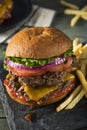 Homemade Cheese Smash Burger Royalty Free Stock Photo