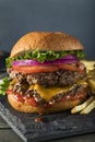 Homemade Cheese Smash Burger Royalty Free Stock Photo