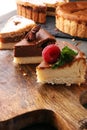 Homemade cheesecake, apple pie and chocolate cheesecakedessert - Royalty Free Stock Photo